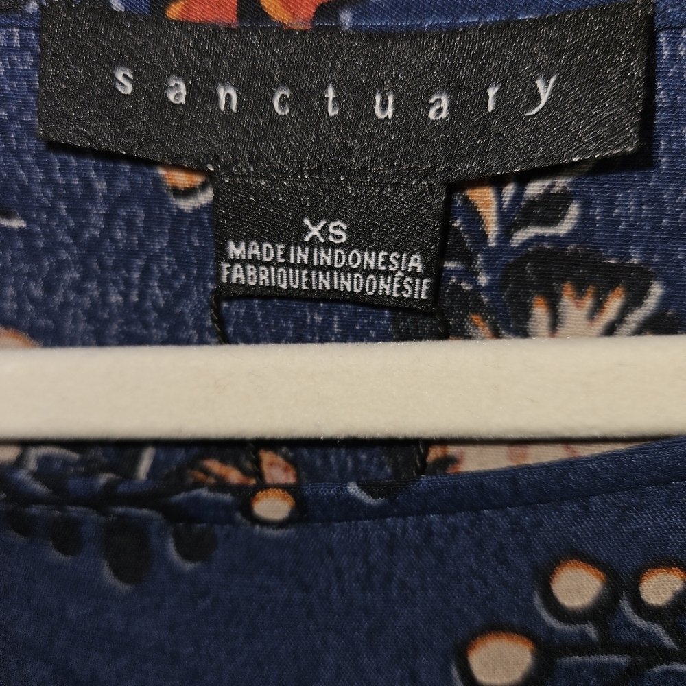 Sanctuary Tilly Flounce Sleeve Blouse, Oversized Size XS, Blue Life, NWT - Picture 9 of 10